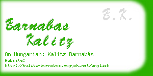 barnabas kalitz business card